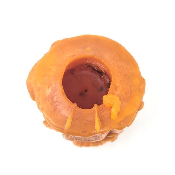 Wax Candle 9" Seasonal Autumn Decor Carved 1800's Motif Halloween Holiday Orange - Picture 7 of 9